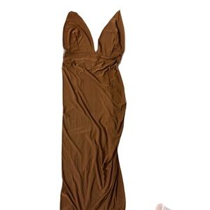 Elegant Brown Evening Gown